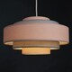 image 2 of ValueLights Hampshire Pink Ceiling Pendant Shade and B22 GLS LED 6W Warm White 3000K Bulb
