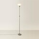 image 4 of ValueLights Dalby Chrome Single Uplighter Floor Lamp White Shade | Silver