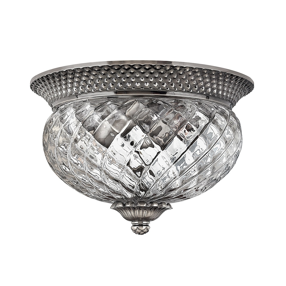 image 1 of Plantation 2 Light Small Semi Flush Ceiling Light Polished Antique Nickel, E27