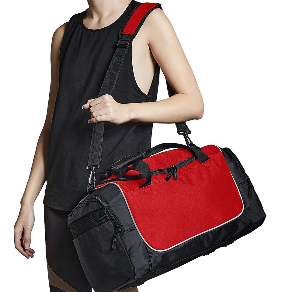 image 1 of Quadra Teamwear Locker Duffle Bag (30 Litres) (Pack of 2) - Classic Red/Black/White - One Size