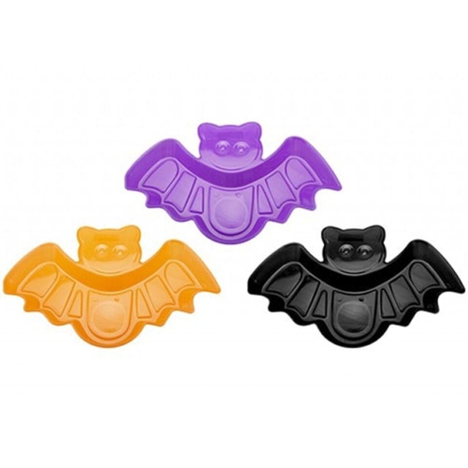 Assorted Halloween Reusable Bat Shaped Plastic Tray 29cm