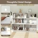 image 9 of COSTWAY Entryway Shoe Cabinet 2-in-1 Storage Shoe Bench White