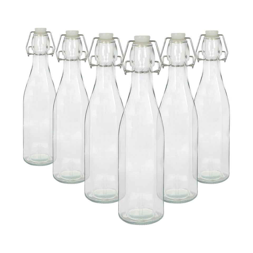 image 1 of Argon Tableware Glass Bottles with Swing Top - 520ml - Pack of 6 Clear | 500ml