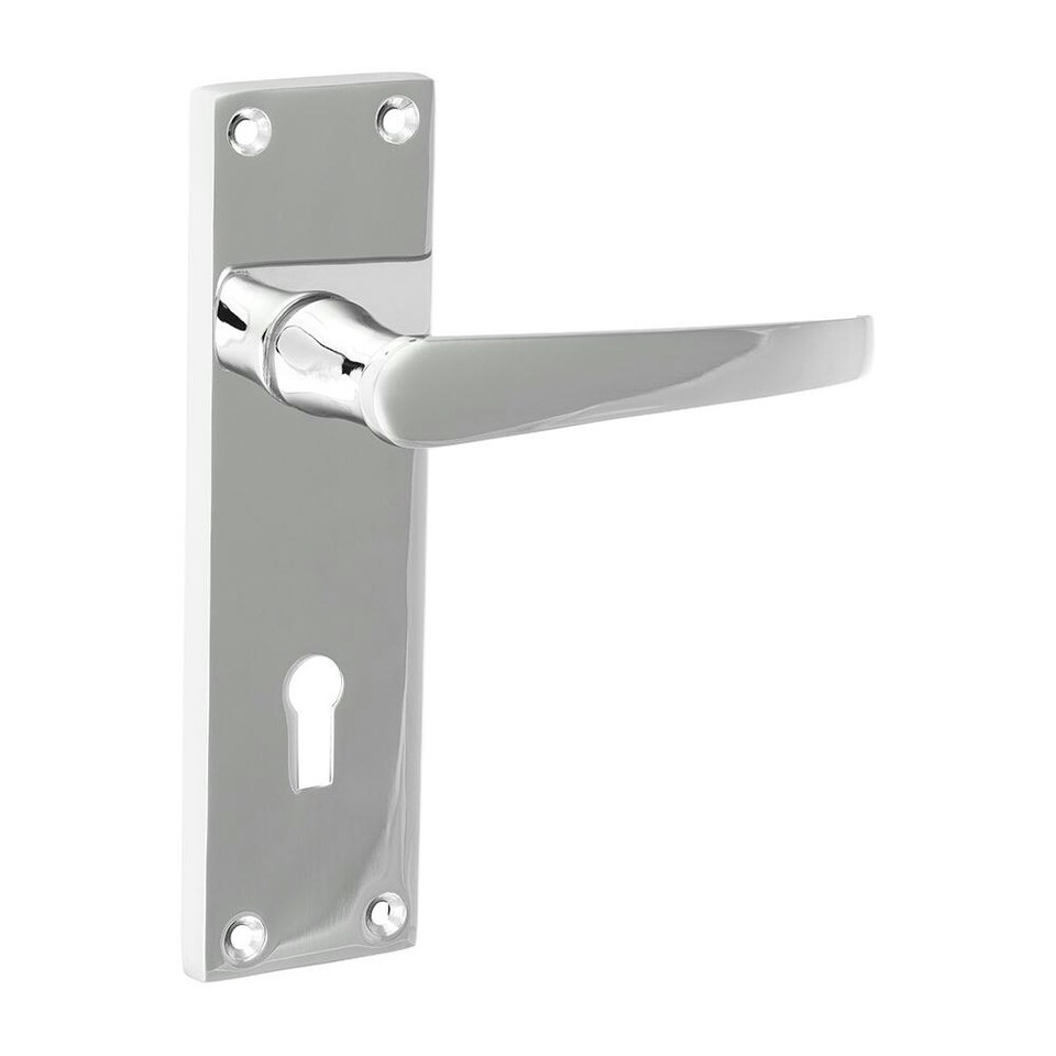 image 1 of Timco - Victorian Straight Lock Handles - Polished Chrome (Size 152 x 43 - 2 Pieces) | Chrome