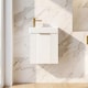 image 8 of Balterley Wall Hung Cloakroom Vanity Basin Unit with Handle Compact Bathroom Storage | White | Satin White | 438 x 400 x 222mm | 1