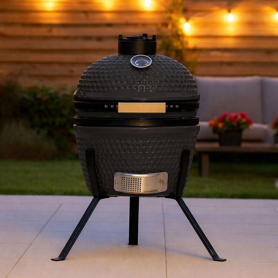 image 1 of Kamado 13" Ceramic BBQ Grill Smoker Charcoal Cooking Oven Portable