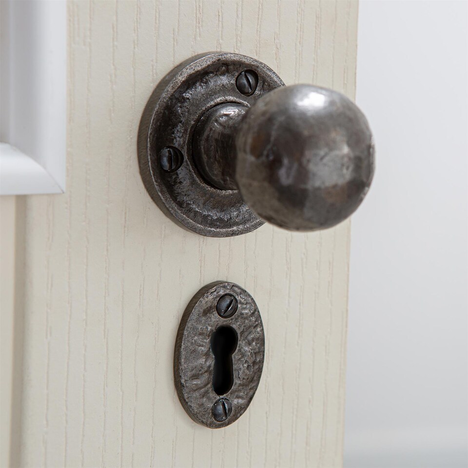 image 1 of Hammer & Tongs Round Rim & Mortice Door Knob - W60mm - Raw | Grey | Raw