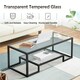 image 5 of Yaheetech Modern Tempered Glass Center Table