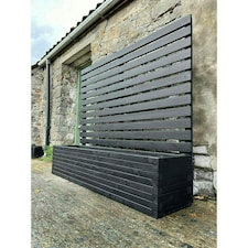 Norfolk Planter and Trellis (Pack of 4) - (Painted Wooden Planter - Choice of Colours Available) - L240 x W40 x H180 cm Black