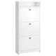 image 1 of HOMCOM Shoe Storage Cabinet Footwear Organiser Space-saving w/ 3 Drawers -White