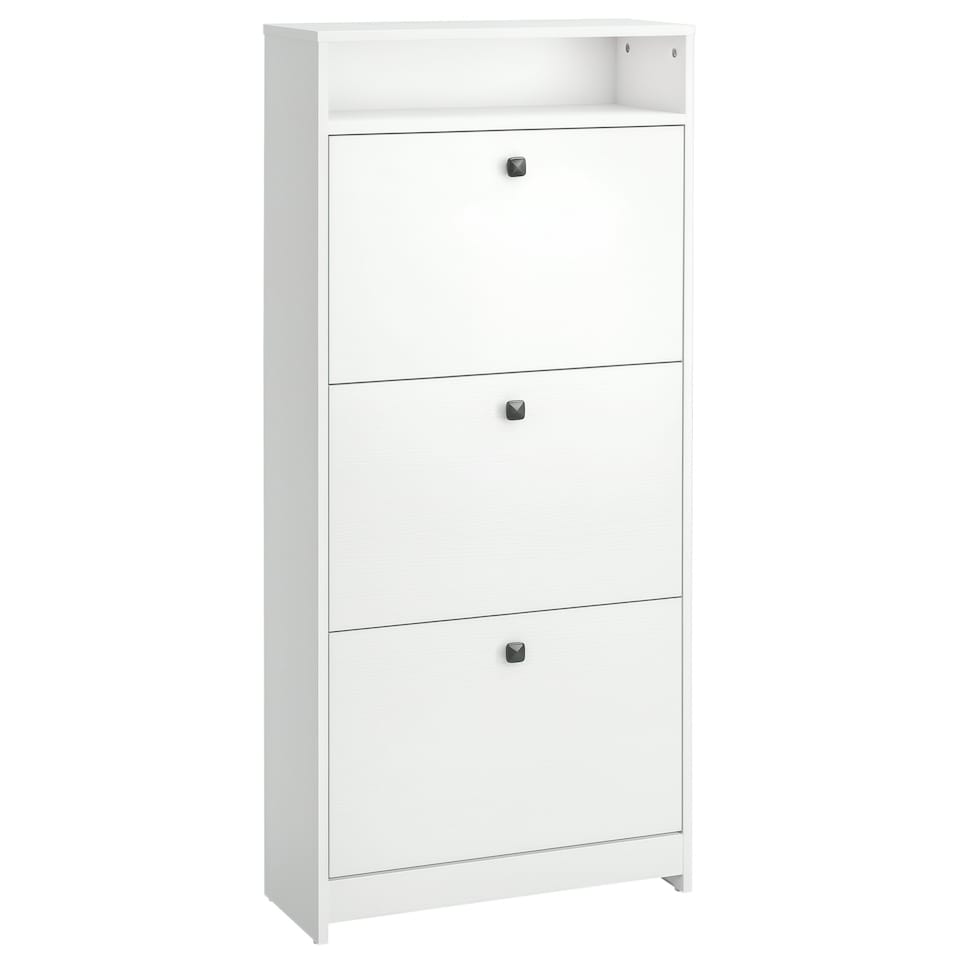 image 1 of HOMCOM Shoe Storage Cabinet Footwear Organiser Space-saving w/ 3 Drawers -White