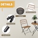 image 6 of Outsunny 3 Pieces Rattan Bistro Set, Wicker Folding Garden Furniture Set with Coffee Table and Chairs for Outdoor, Patio, Balcony, Natural