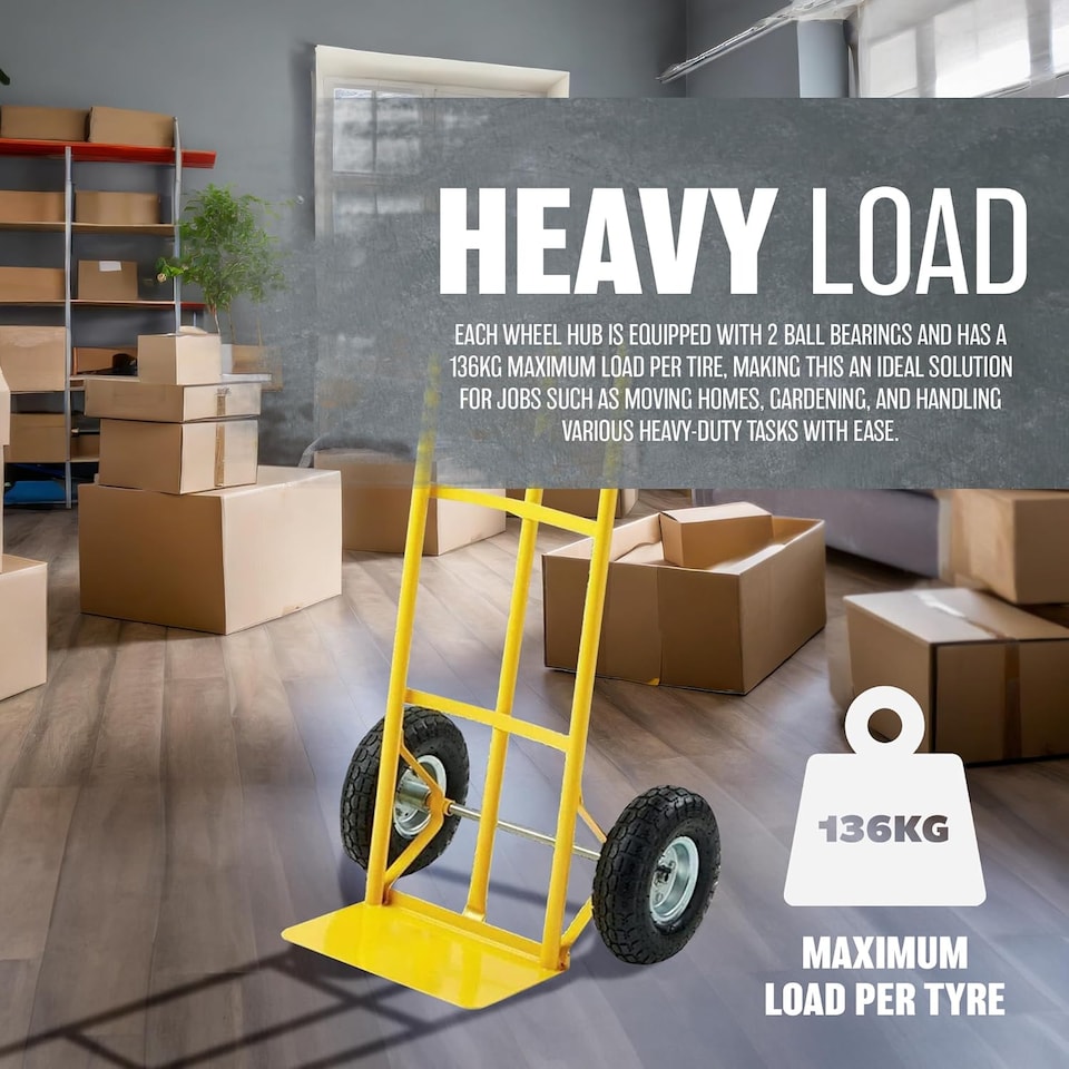 image 1 of Set Of 4 Pneumatic Sack Truck Tyres 10'' Replacement Barrow Wheels