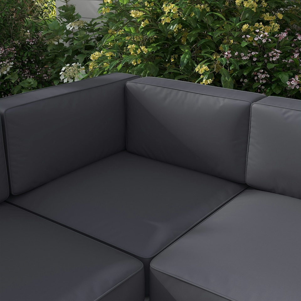 image 1 of Outsunny 5 PCs Garden Sofa Set w/ Cushions, Aluminium Furniture Sets, Grey
