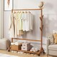 image 4 of Living and Home Bamboo Garment Hat Rack with Wheels 108 W x 37 D x 157 Hcm | Multi | Not provided