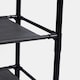 image 4 of OHS 16 Hook 5 Tier Shelving Organiser Wire Rack Storage Unit - Black