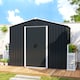 image 8 of Outsunny 7.7 x 5.7ft Metal Garden Shed with Ventilation Slots and Sliding Doors, Galvanised Outdoor Tool Storage House, Grey