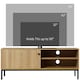 image 7 of HOMCOM TV Stand Cabinet for TVs up to 50 , TV Unit with 3 Compartments, Cable Management, TV Cabinet with Sliding Door for Living Room, Bedroom, Natural Wood Finish