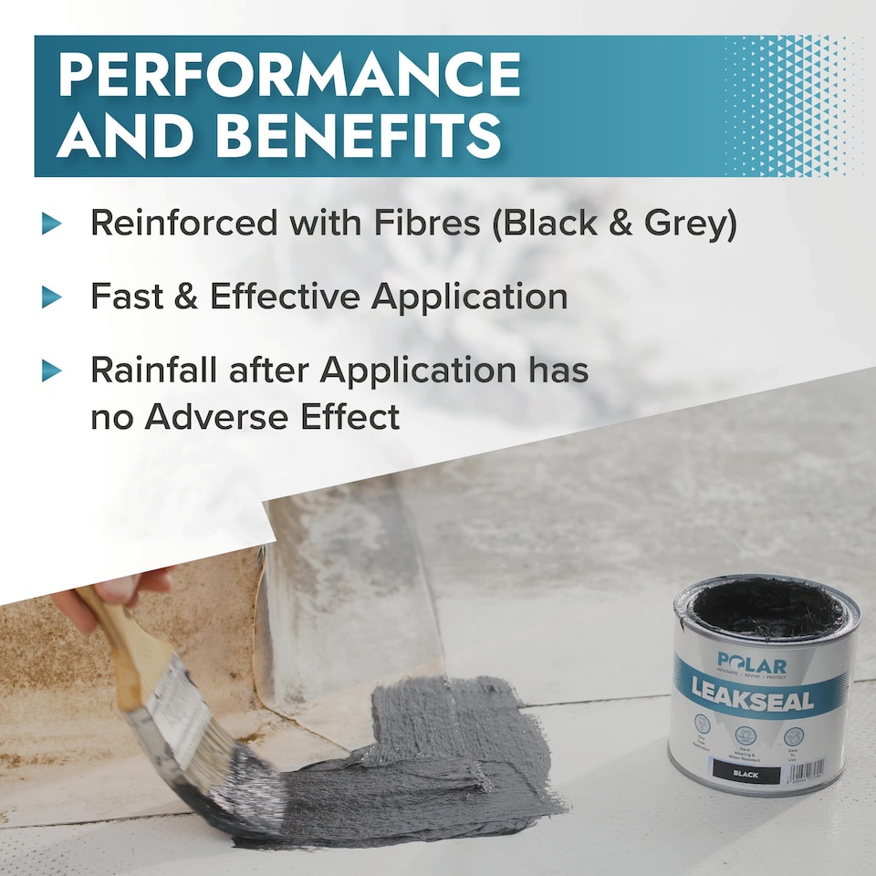image 1 of Polar Leakseal Waterproof Roof Sealant Paint Instant Leaks Cracks Repair | Clear | Clear | 1 litre