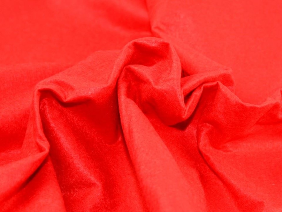 Red Wool Felt Fabric for Toy Making, 180cm / 70" Wide - per metre