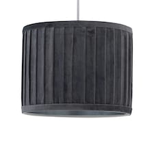 First Choice Lighting Sundance Grey Velvet Pleated 30cm Lamp Shade with Silver Inner Grey | Silver