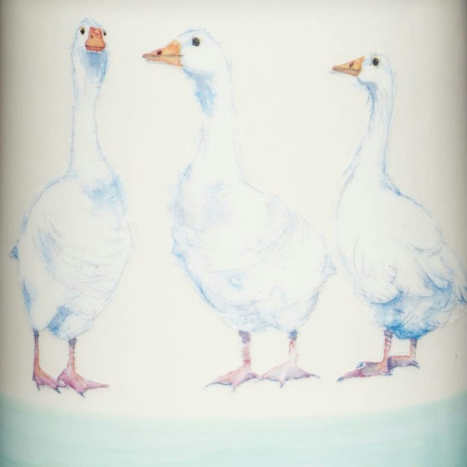 image 1 of Apple Farm Sugar Canister Geese Stoneware 700ml