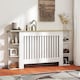 image 2 of HOMCOM Radiator Cover with Open Storage Shelves, Vertical Slatted Cabinet Shelf Heater Cover for Living Room, Hallway, Large, White (H: 83 / W: 152 / D: 19 cm) | White