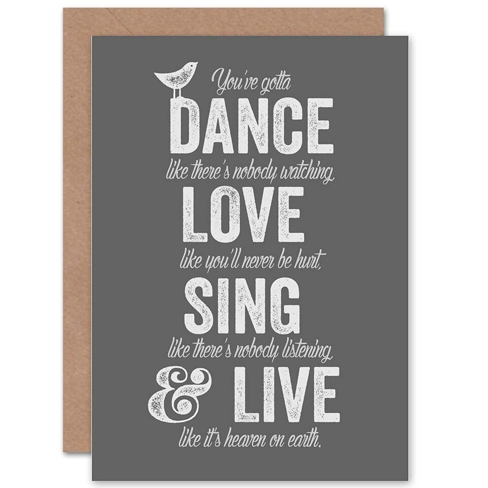 image 1 of Dance Love Sing Live Mono Friendship Card