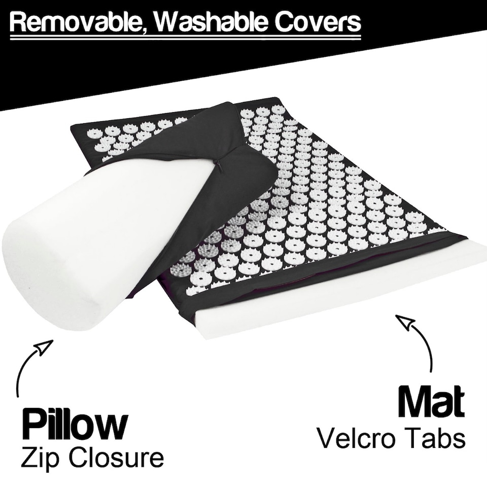 image 1 of Komodo Acupressure Mat, Pillow and Ball Set - Black