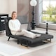 image 6 of HOMCOM Click Clack 2 Seater Sofa Bed for Living Room, Guest Room, Dark Grey Grey | grey