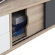 image 3 of Alford Scandinavian TV Unit Stand 120cm Media Cabinet & Drawers Oak Grey