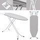 image 2 of Gr8 Home Ironing Board Folding Adjustable Non Slip Feet And Iron Rack Grey White 110x34cm