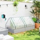 image 8 of Outsunny Raised Garden Bed Planter Box with Greenhouse, White and Dark Grey