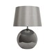 image 2 of First Choice Lighting Set of 2 Ball Smoked Glass Table Lamps with Grey Fabric Shades Grey | Grey