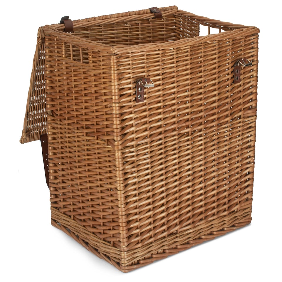 image 1 of Wicker Large Double Steamed Vintner Storage Picnic Basket Brown | Brown | One Size