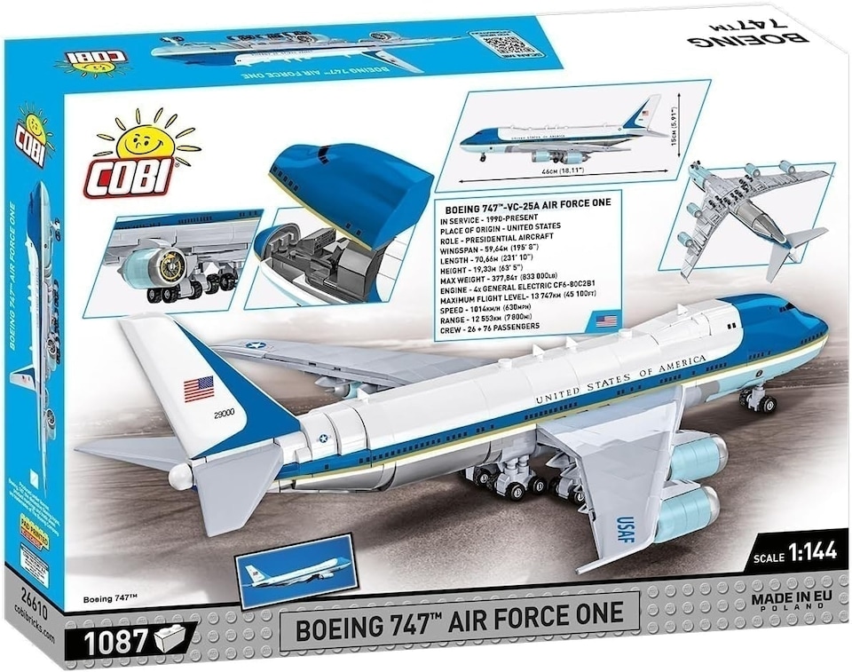 image 1 of Cobi 26610 - Boeing 747 Airforce One 1087 pcs
