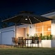 image 2 of Outsunny 3.5m Aluminium Cantilever Parasol w/ LED Lights Crank Tilt UV50+ Khaki Black | Black