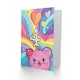 image 2 of Rainbow Kawaii Cartoon Hamster Bear Cute 4th 4 Year Old Kids Birthday Card