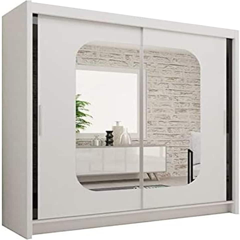 image 1 of Modern Sliding Wardrobe 120/150/180/203cm White/Black/Grey/Oak Black | 203cm