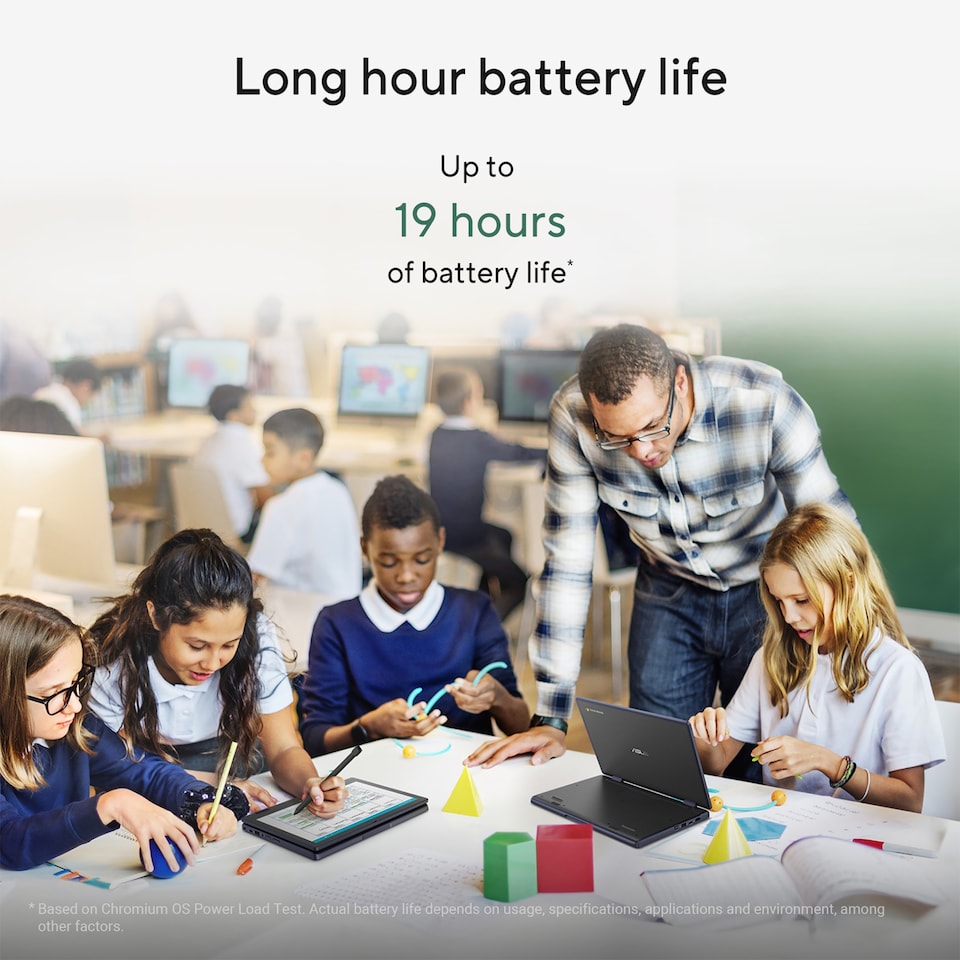 image 1 of ASUS Chromebook CZ11 CZ1104CM2A-N00122 MediaTek Kompanio 520 8GB RAM 64GB eMMC 11.6 Inch HD ChromeOS Laptop - Grey - 90NX07W1-M00490