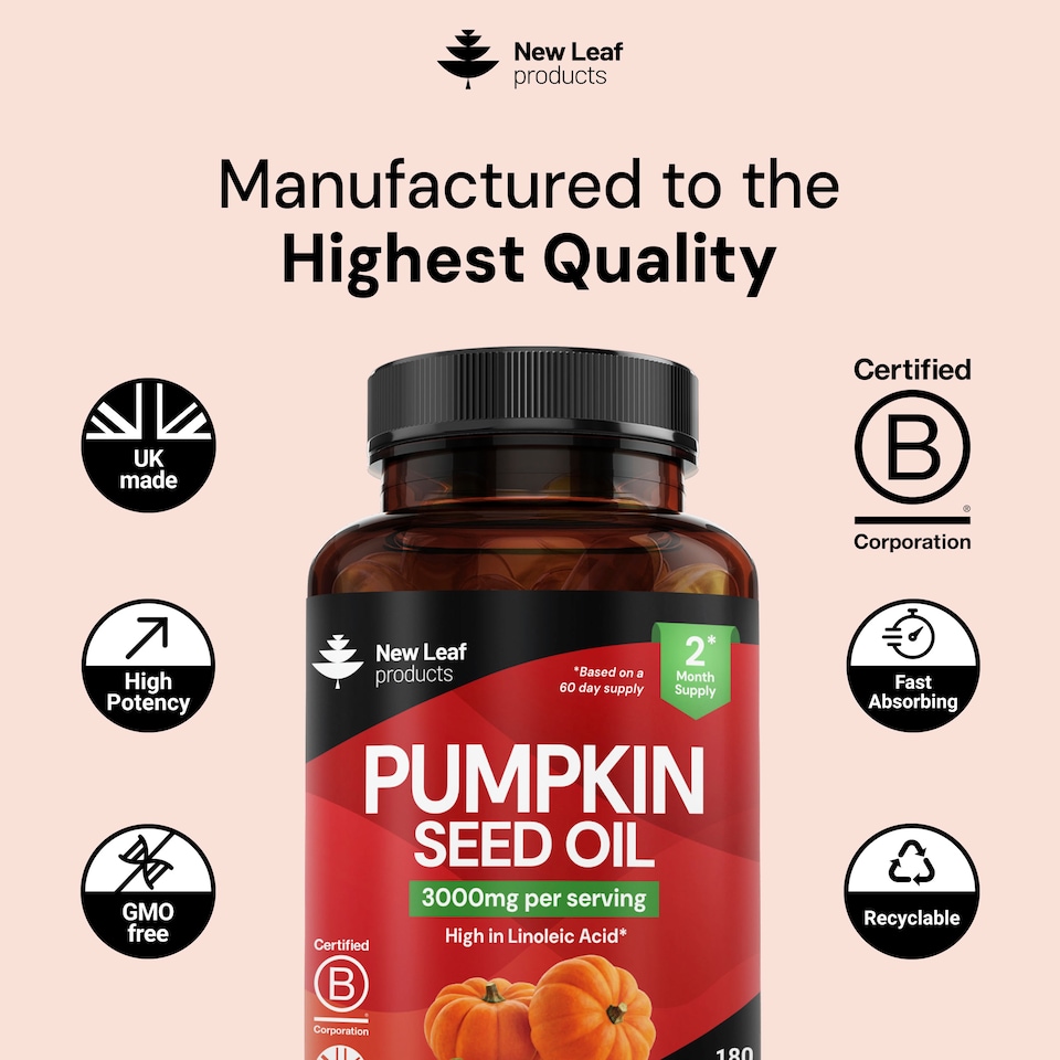 image 1 of Pumpkin Seed Oil Softgels High In Linoleic Acid 3000mg p/s - 180 Softgels