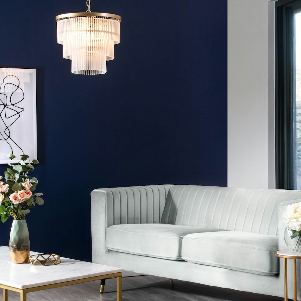 image 1 of BHS Aubrey Frosted Glass Ceiling Pendant, Brass | Gold | Brass | 1