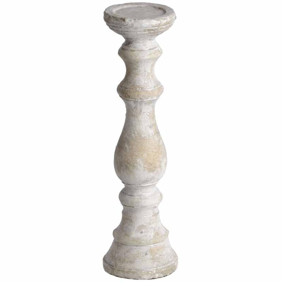 image 1 of Large Candle holder - Stone - L12 x W12 x H40 cm - Cream Cream