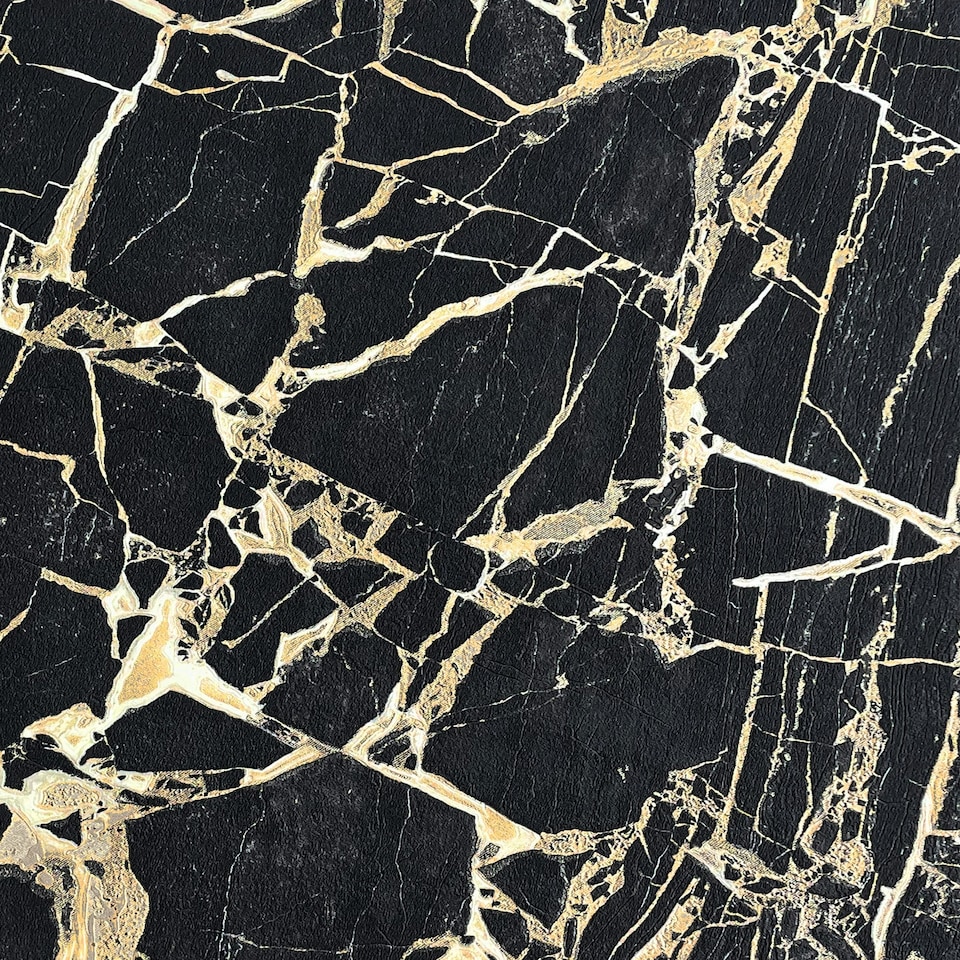 image 1 of Enzo Marble Black/Gold Wallpaper Black | Gold
