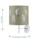 image 6 of Set of 2 Brea - Chrome Wall Lights with Sage Green Fern Shades | Chrome | Green | 2