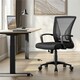 image 2 of Yaheetech Ergonomic Mesh Office Chair Mid-Back 360° Rolling Casters | Black