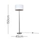 image 6 of ValueLights Charlie Black Floor Lamp Black Velvet Gold Shade & Bulb | White