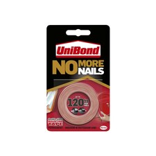 Unibond No More Nails Indoor & Outdoor Permanent Mounting Tape Roll 19mm X 1.5m - Multi Colour - One Size