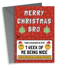 Funny Christmas Card - Brother - Nice Voucher