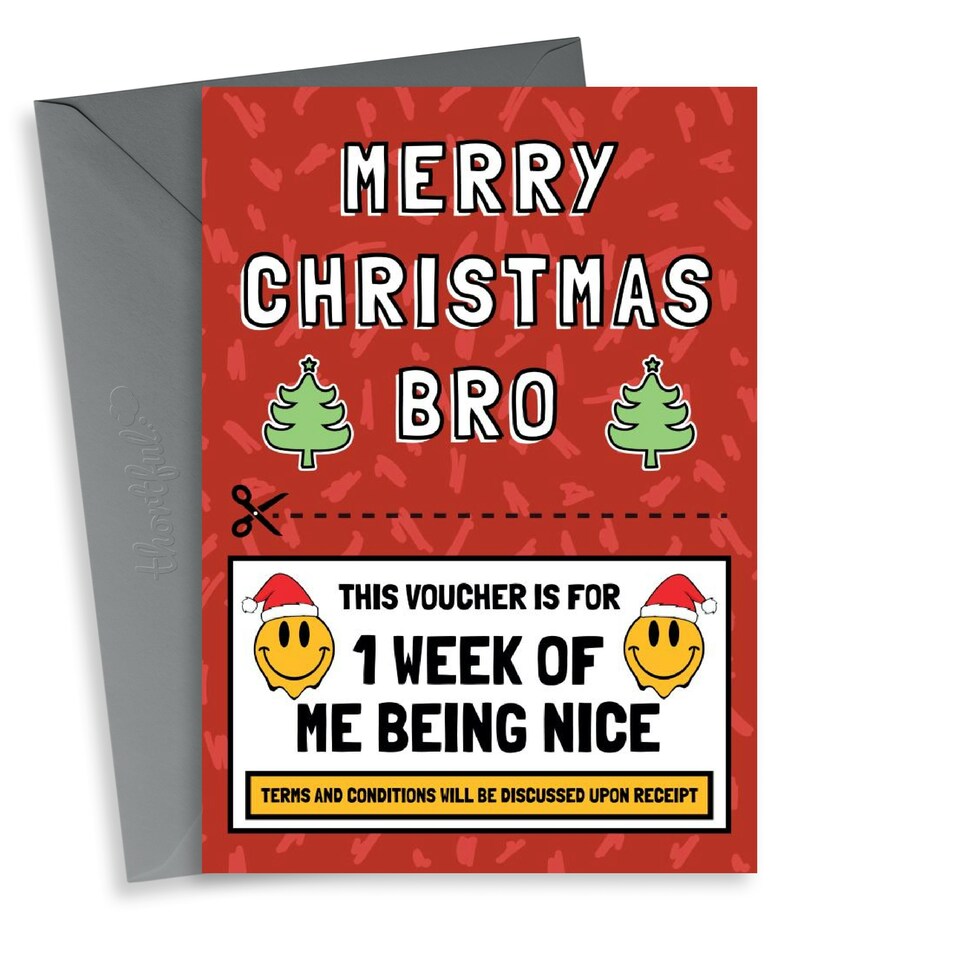 image 1 of Funny Christmas Card - Brother - Nice Voucher